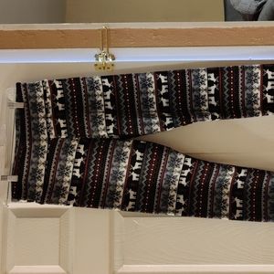 NWT- moose print fleece pants by No Boundaries. Size Large (11-13).